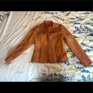 Faux Leather Zip Up Jacket